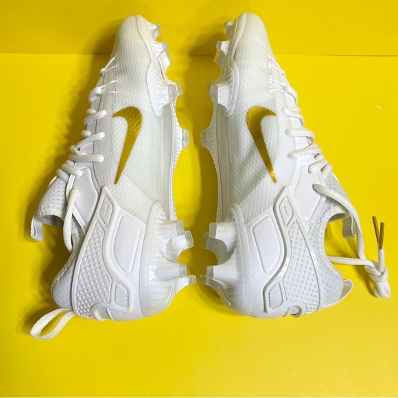 Nike Huarache 9 Elite Low LAX FG Cleats Size 10 White Metallic Gold FB1296-100 - Picture 5 of 7